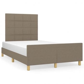 ARDEBO.de - Bettgestell mit Kopfteil Taupe 120x190 cm Stoff