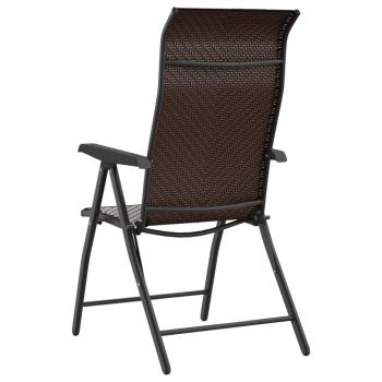 Gartenstühle 8 Stk. Klappbar Braun Poly Rattan