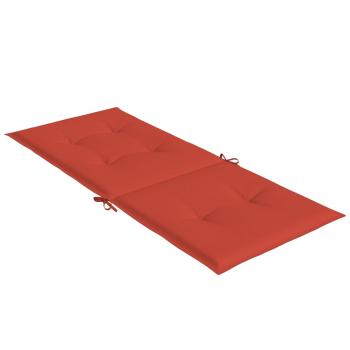 Hochlehner-Auflagen 2 Stk. Melange Rot 120x50x4 cm Stoff