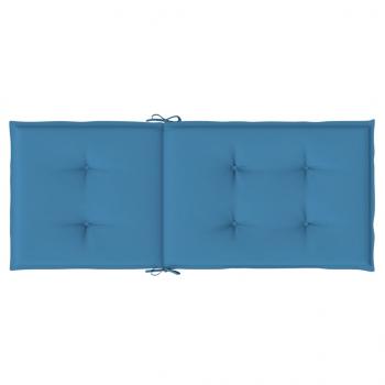 Hochlehner-Auflagen 2 Stk. Melange Blau 120x50x4 cm Stoff