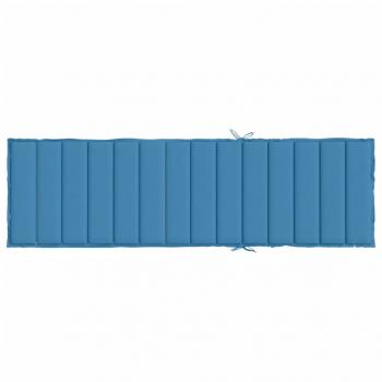 Sonnenliegen-Auflage Melange Blau 200x50x4 cm Stoff