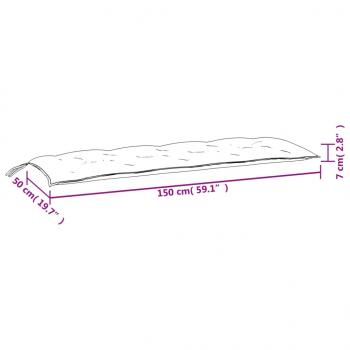 Gartenbank-Auflage Melange Dunkelgrau 150x50x7 cm Stoff