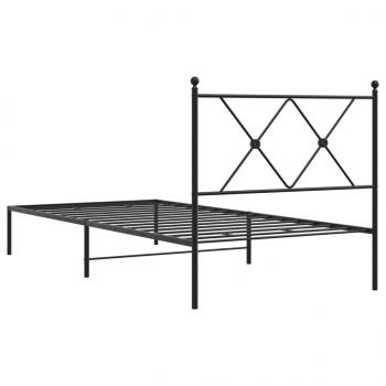 Bettgestell mit Kopfteil Metall Schwarz 90x200 cm