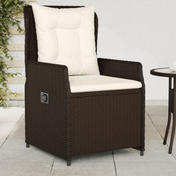 ARDEBO.de - Gartensessel 2 Stk. Verstellbar Braun Poly Rattan