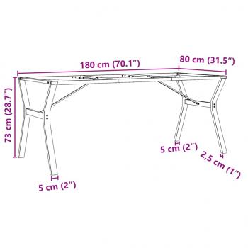 Esstisch-Gestell in Y-Form 180x80x73 cm Gusseisen