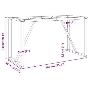 Esstisch-Gestell in O-Form 140x60x73 cm Gusseisen