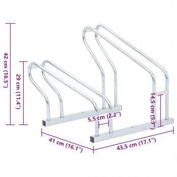 Fahrradständer für 2 Fahrräder Freistehend Verzinkter Stahl