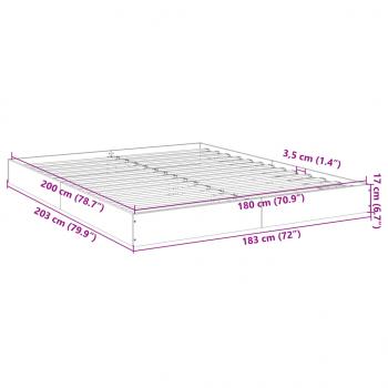 Bettgestell Schwarz 180x200 cm Holzwerkstoff