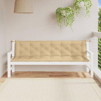 Gartenbank-Auflagen 2 Stk. Melange Beige 200x50x7 cm Stoff