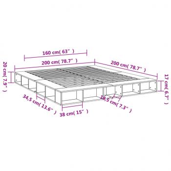 Bettgestell Sonoma-Eiche 200x200 cm Holzwerkstoff