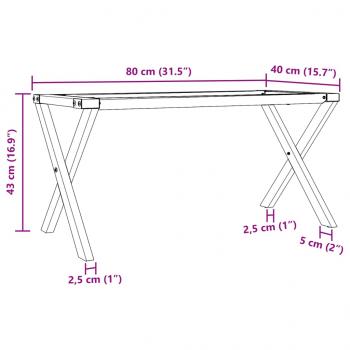 Couchtisch-Gestell in X-Form 80x40x43 cm Gusseisen