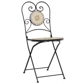 Mosaik-Bistro-Set Terrakottarot und Weiß Eisen und Keramik