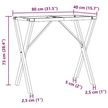 Esstisch-Gestell in X-Form 80x40x73 cm Gusseisen