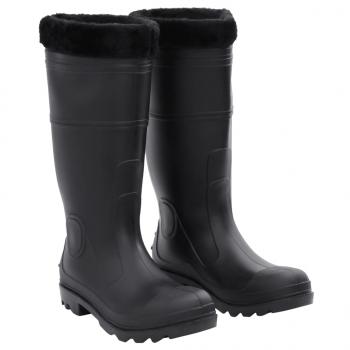 ARDEBO.de - Gummistiefel mit Herausnehmbarem Innenfutter Schwarz Gr. 43 PVC