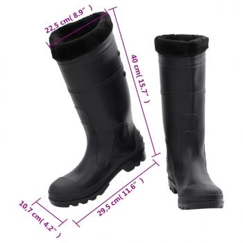 Gummistiefel mit Herausnehmbarem Innenfutter Schwarz Gr. 43 PVC