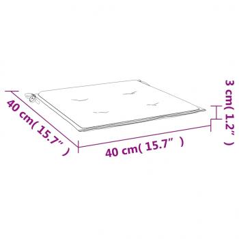 Stuhlkissen 4 Stk. Blattmuster 40x40x3 cm Stoff