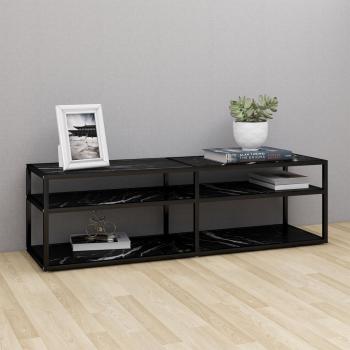 ARDEBO.de - TV-Schrank Schwarz Marmor-Optik 140x40x40,5 cm Hartglas