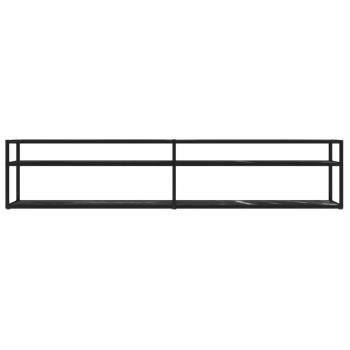 TV-Schrank Schwarz Marmor-Optik 200x40x40,5 cm Hartglas