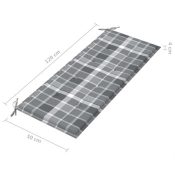 3-Sitzer-Gartenbank mit Auflage 150 cm Grau Eukalyptusholz