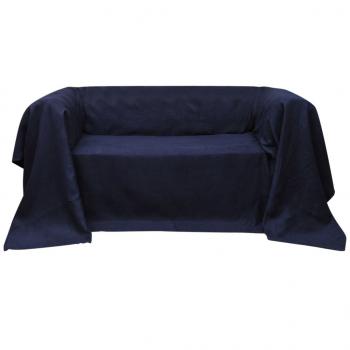 ARDEBO.de - Micro-Suede Sofaüberwurf Tagesdecke Marineblau 270 x 350 cm