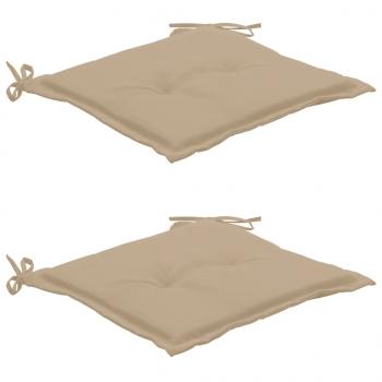 Gartenstuhl-Kissen 2 Stk. Beige 50x50x3 cm Oxford-Gewebe