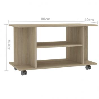 TV-Schrank mit Rollen Sonoma-Eiche 80x40x45 cm Holzwerkstoff