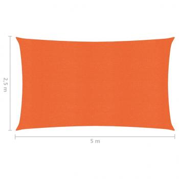 Sonnensegel 160 g/m² Orange 2,5x5 m HDPE