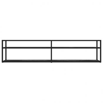 TV-Schrank Schwarz Marmor-Optik 180x40x40,5 cm Hartglas