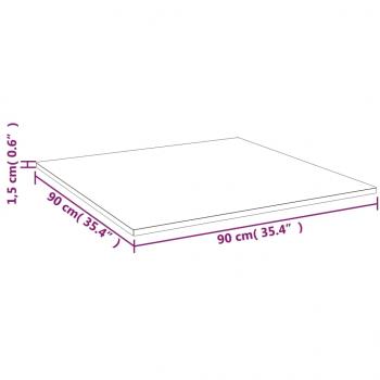 Tischplatte Quadratisch Hellbraun 90x90x1,5cm Behandelte Eiche