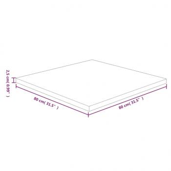 Tischplatte Quadratisch Hellbraun 80x80x2,5cm Behandelte Eiche