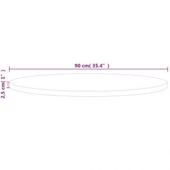 Runde Tischplatte Ø90x2,5 cm Unbehandeltes Massivholz Eiche