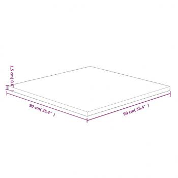 Tischplatte Quadratisch 90x90x1,5 cm Eichenholz Unbehandelt