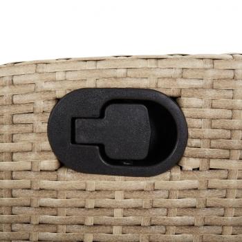 Gartensessel mit Fußteil 2 Stk. Verstellbar Beige Poly Rattan