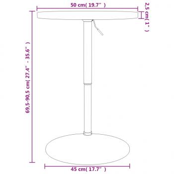 Bartisch Ø50x90,5 cm Massivholz Eiche