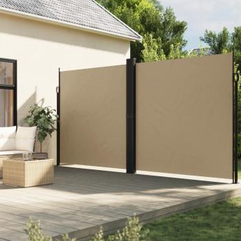 ARDEBO.de - Seitenmarkise Ausziehbar Beige 200x1000 cm