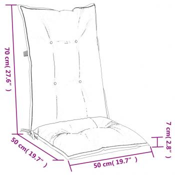 Hochlehner-Auflagen 4 Stk. Melange Rot 120x50x7 cm Stoff