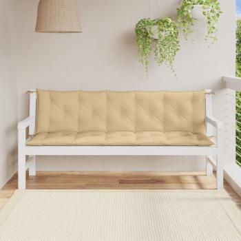 Gartenbank-Auflagen 2 Stk. Melange Beige 180x50x7 cm Stoff