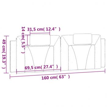 Kopfteil-Kissen Cappuccino-Braun 160 cm Kunstleder