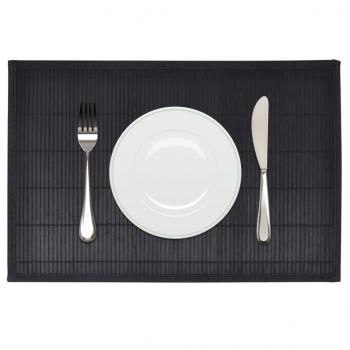 ARDEBO.de - 6 Bambus-Platzdeckchen 30 x 45 cm Schwarz