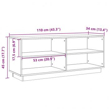 Schuhschrank Wachsbraun 110x34x45 cm Massivholz Kiefer