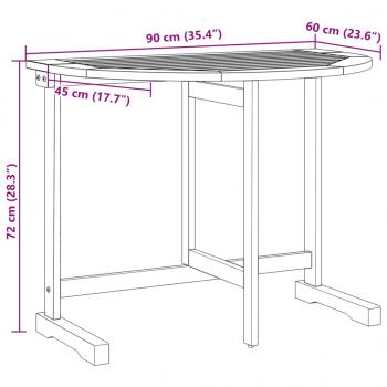 3-tlg. Garten-Essgruppe Klappbar Massivholz Akazie