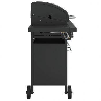 Gasgrill mit 5 Flammen Schwarz Pulverbeschichteter Stahl