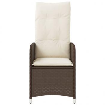 Gartensessel mit Kissen 2 Stk. Verstellbar Braun Poly Rattan