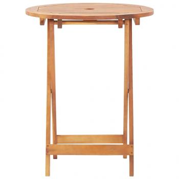 3-tlg. Bistro-Set Beige Stoff und Massivholz