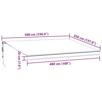 Markise Automatisch mit LEDs Braun 500x350 cm