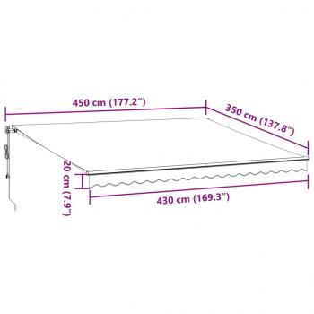 Markise Automatisch mit LED Anthrazit & Weiß 450x350 cm