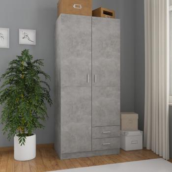 ARDEBO.de - Kleiderschrank Betongrau 80x52x180 cm Holzwerkstoff