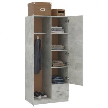 Kleiderschrank Betongrau 80x52x180 cm Holzwerkstoff