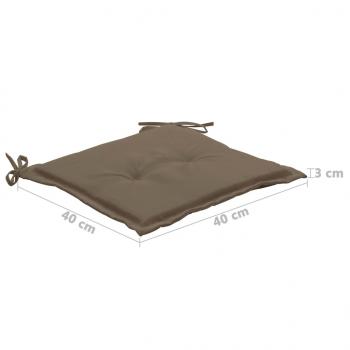 Gartenstuhl-Kissen 2 Stk. Taupe 50x50x3 cm Oxford-Gewebe