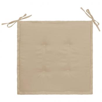 Gartenstuhl-Kissen 4 Stk. Beige 40x40x3 cm Oxford-Gewebe